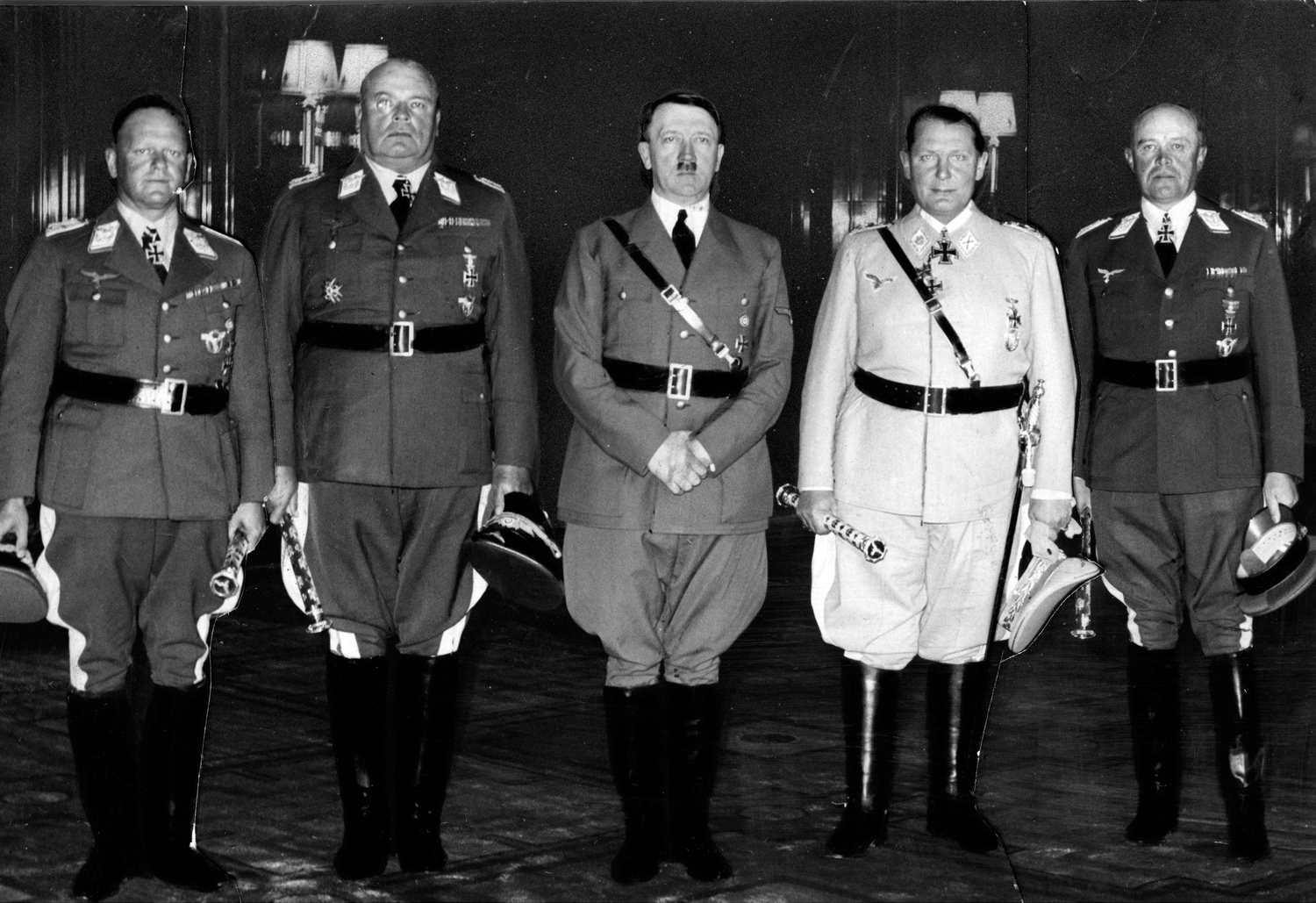 Adolf Hitler posing with the newly appointed field marshalls